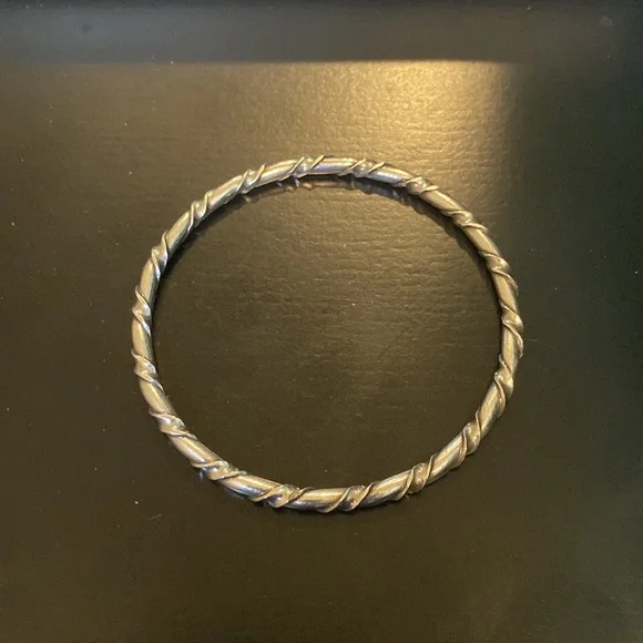 Antique Sterling Silver Bangle - Picture 2 of 4